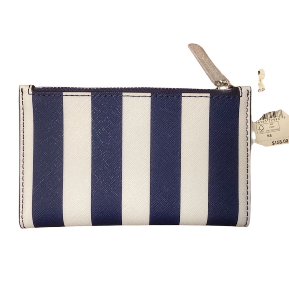 NWT Michael Kors Blue and White Stripe Wallet - Picture 2 of 7